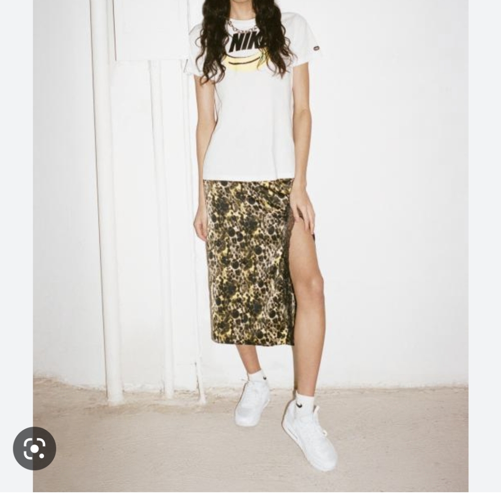 NEW UO Leopard Cheetah Lace Midi Skirt